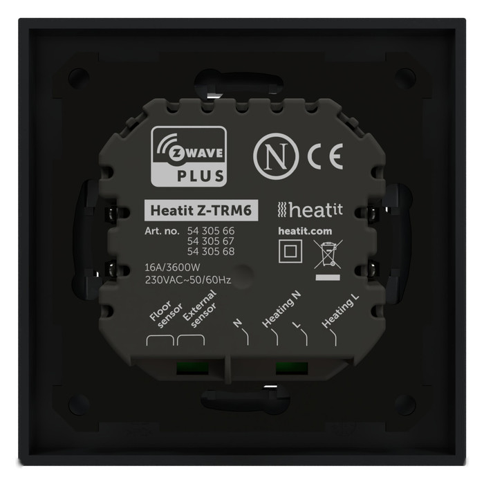 Heatit Z-TRM6 thermostat (matt fekete) - 4